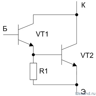 tranzistor compozit (circuit Darlington și shiklai) (Darlington) tranzistor compozit (circuit Darlington și shiklai)