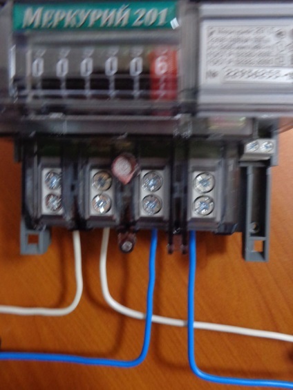 Cablare mercur faze contor 201 (conexiune faze contor) Cablare monofazic metru Mercury 201