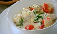 Cod coaptă în cuptor cu brânză și roșii - restaurant acasă (tomate) Cod coaptă în cuptor cu brânză și roșii - restaurant acasă