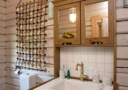 Baie într-un design casa din lemn, foto (poze) Baie într-un design casa din lemn, fotografie