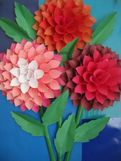 Flori de hartie „dahlia“ (lecții) Flori de hartie „dahlia“
