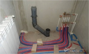 Dispunerea conductelor în baie cu mâinile lor (conducte) Dispunerea conductelor în baie cu mâinile lor