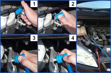 Попълване на климатика Ford Focus 1 с ръцете си, как да се запълни климатика
