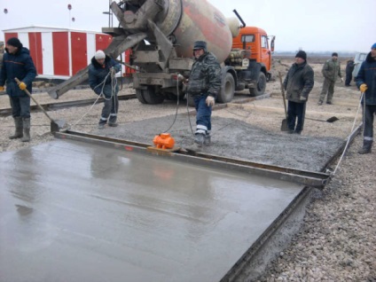 șapă de ciment si beton, la exterior, în grosime garaj și greutatea (strada) șapă de ciment-beton pe stradă, în garajul grosimea și greutatea