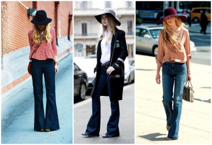 Blugi evazate în 2015 (foto Street Style) Blugi evazată în 2015