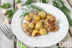 Cartofi cu carne în rețetă cuptor cu pas cu pas fotografii, secretele de gătit (cartofi umplutura cuptor) Cartofi cu carne în rețetă cuptor cu pas cu pas fotografii, secrete de gătit