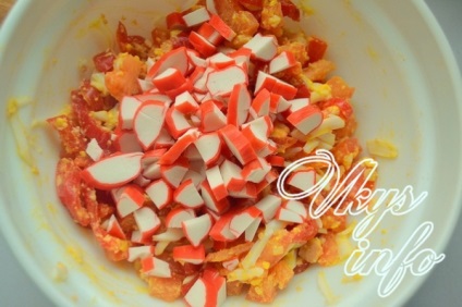Salata de reteta carne de crab cu fotografie clasic (de crab) Salata de reteta carne de crab cu fotografii clasice