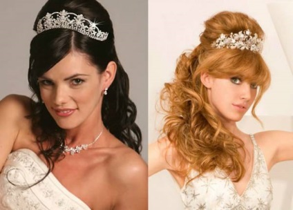 Coafuri de mireasa cu tiara (nunta) Coafuri de mireasa cu diadema