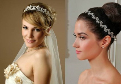 Coafuri mirese cu tiara (diademă) Coafuri de mireasa cu diadema