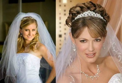 Coafuri mirese cu tiara (diademă) Coafuri de mireasa cu diadema