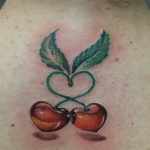 cireșe Tattoo, culoare, stil, tehnica, dimensiunea și zona a corpului (tatuaj) cireșe Tattoo, culoare, stil, tehnica, dimensiunea și zona a corpului