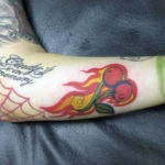 cireșe Tattoo, culoare, stil, tehnica, dimensiunea și zona a corpului (de culoare) cireșe Tattoo, culoare, stil, tehnica, dimensiunea și zona a corpului