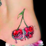 cireșe Tattoo, culoare, stil, tehnica, dimensiunea și zona a corpului (de culoare) cireșe Tattoo, culoare, stil, tehnica, dimensiunea și zona a corpului