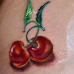 cireșe Tattoo, culoare, stil, tehnica, dimensiunea și zona a corpului (cires) cireșe Tattoo, culoare, stil, tehnica, dimensiunea și zona a corpului