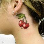 cireșe Tattoo, culoare, stil, tehnica, dimensiunea și zona a corpului (tatuaj) cireșe Tattoo, culoare, stil, tehnica, dimensiunea și zona a corpului