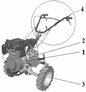 Dispozitiv cultivator Motor 1 (cultivator cu motor Ugra NMB-1) Aparatură motoblock 1