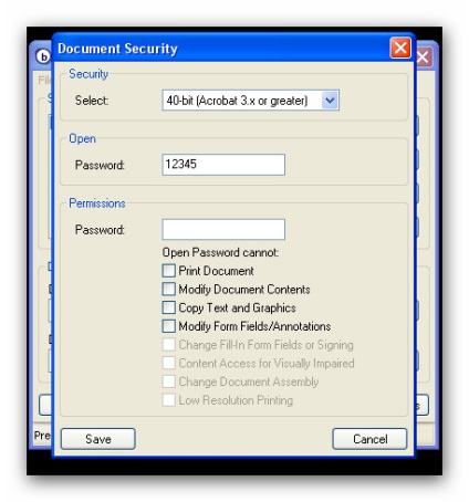 Protecție pdf (Securitate alege criptare) protecție pdf