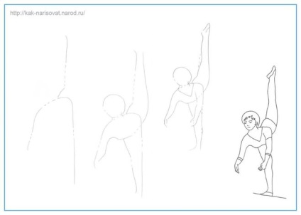 Cum de a desena o gimnastă gimnasta de etape creion