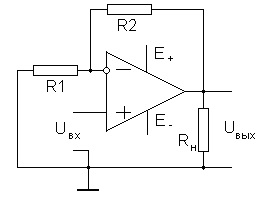 1 - intrare inversoare, 2 - intrarea ne-inversoare, 3, 4 - tensiunea de alimentare de curent continuu, 5