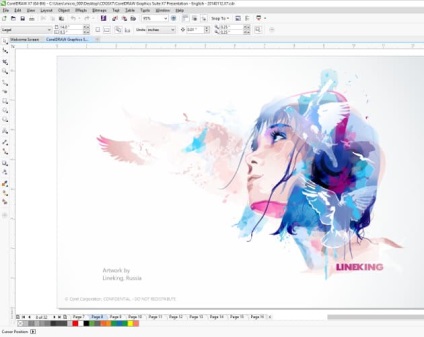 CorelDraw liber X7 (versiunea rusă) pentru ferestre și MacOS