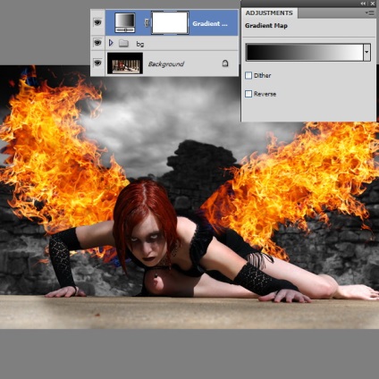 Photoshop a crea un aripi de foc