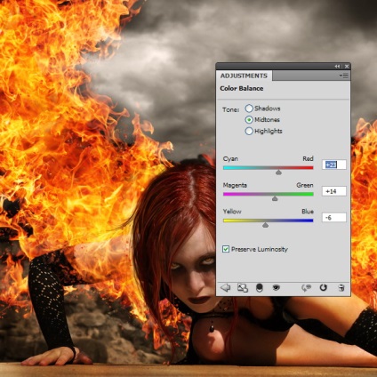 Photoshop a crea un aripi de foc