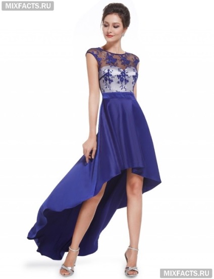 Rochie din satin cu dantelă (foto) (rochii de dantelă) Rochie din satin cu dantelă (foto)