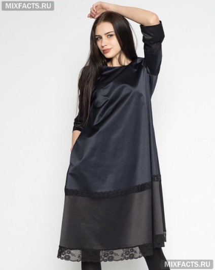 Rochie din satin cu dantelă (foto) (model de satin) Rochie din satin cu dantelă (foto)