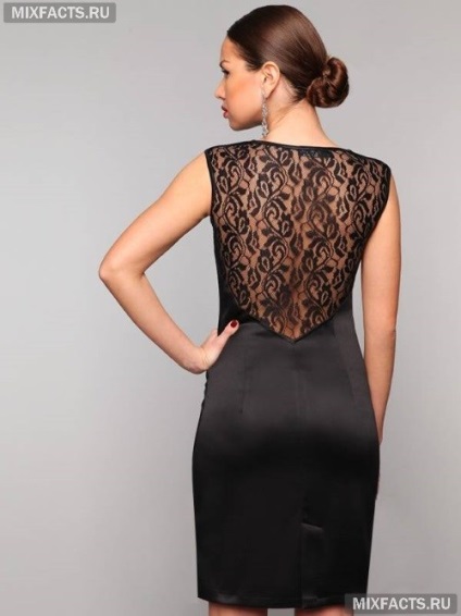 Rochie din satin cu dantelă (foto) (rochie din satin cu dantelă) Rochie din satin cu dantelă (foto)