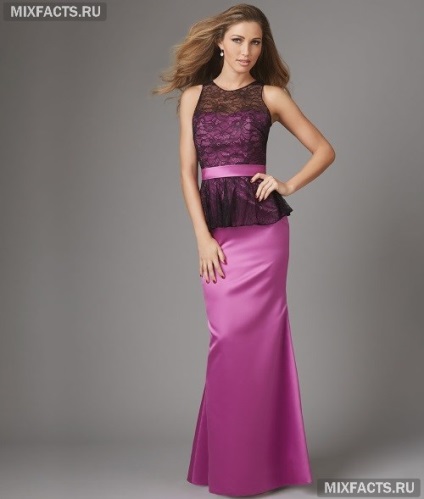 Rochie din satin cu dantelă (foto) (dantelă) Rochie din satin cu dantelă (foto)