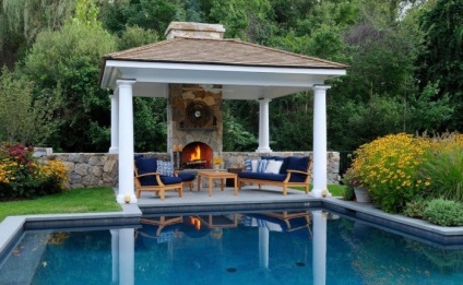 Gazebo cu fotografii semineu (proprietarii de zone suburbane) Gazebo cu cămin foto