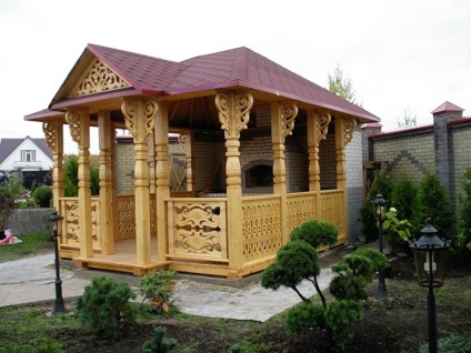 Gazebo cu fotografie cămin (atenție cu plată) Gazebo cu cămin foto