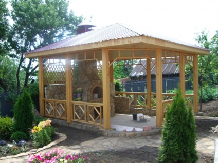 Gazebo cu fotografii semineu (fotografii) Gazebo cu cămin foto