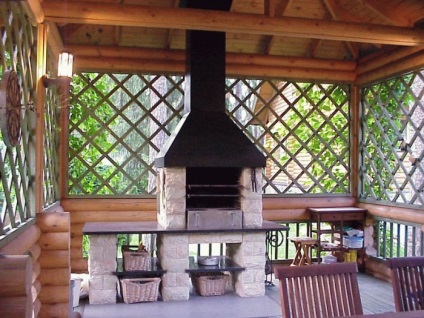 Gazebo cu fotografie cămin (atenție cu plată) Gazebo cu cămin foto
