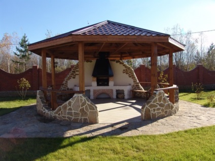 Gazebo cu fotografie cămin (foișor) Gazebo cu cămin foto