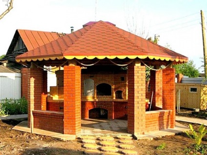 Gazebo cu fotografii semineu (proprietarii de zone suburbane) Gazebo cu cămin foto