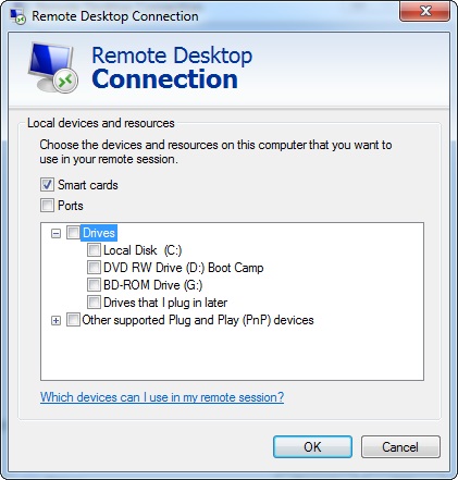 Cum de a conecta drive-urile locale la o mașină de la distanță cu ajutorul unui desktop de la distanță (Windows Vista) Cum de a conecta drive-urile locale la o mașină de la distanță folosind Remote Desktop