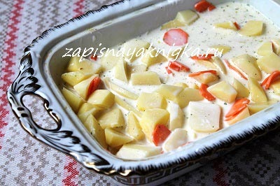 Potatoe cu cuptorul (potatoe cu cuptor) Cartofi cu smantana la cuptor