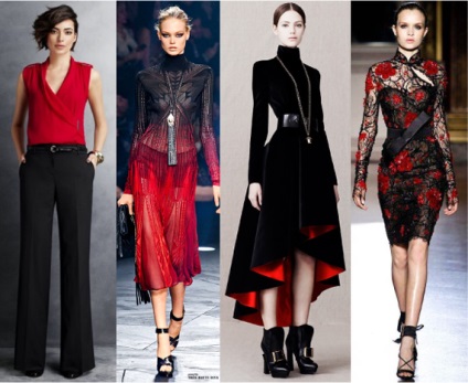 Roșu și culoare neagră, lookcolor (o combinație de negru cu roșu) Roșu și culoare neagră, lookcolor