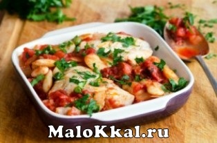 Rețete cu conținut redus de calorii, carnea de pui cu fasole în cuptor (fasole) Retete cu putine calorii, carnea de pui cu fasole în cuptor