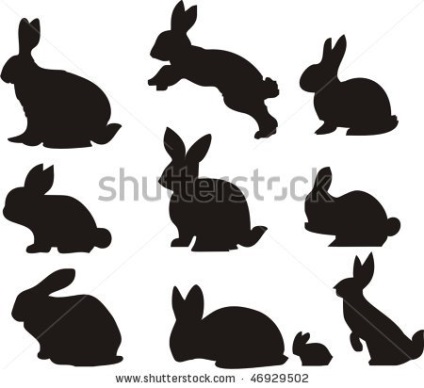 siluetă iepure Easter (iepure) Rabbit siluetă, Paști