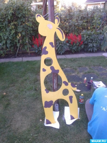 porțiune din lemn de decorare „și girafa Ladybird“ (lemn) secțiunea de decorare din lemn „vacă și girafa“