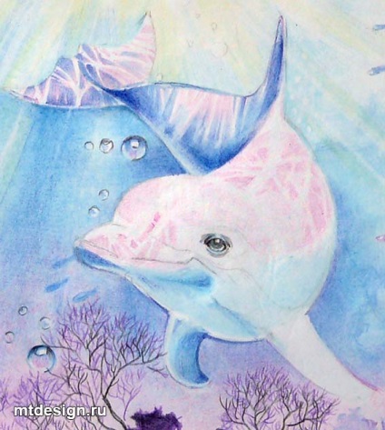 Lecții de pictură - un delfin sub apă (lecții) Lecții de pictură - un delfin sub apă