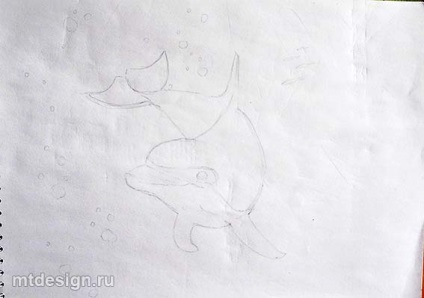 Lecții de pictură - un delfin sub apă (lecții) Lecții de pictură - un delfin sub apă