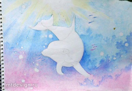 Lectii de pictura - delfin subacvatice (delfin) Lecții de pictură - un delfin sub apă
