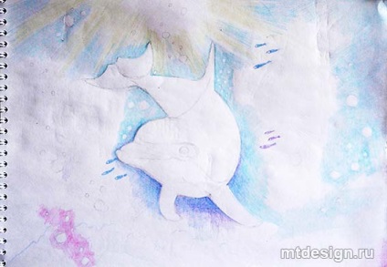 Lectii de pictura - delfin subacvatice (delfin) Lecții de pictură - un delfin sub apă