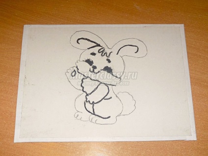 Aplicarea firului - Easter Bunny (aplicarea firului pe carton) Aplicarea firului - Easter Bunny