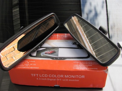 monitor oglinda retrovizoare auto și aparat de fotografiat cu unitatea fără fir (cu patru șuruburi) monitor oglinda retrovizoare auto și aparat de fotografiat cu unitatea fără fir