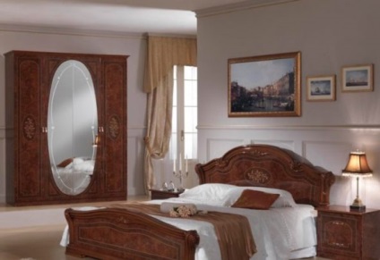 Design Dormitor luminos, cu mobilier de culoare închisă contrastează în interior (mobilier) Design Dormitor luminos, cu mobilier de culoare închisă contrastează în interior