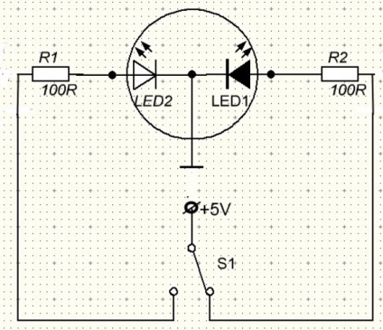 LED bicolor (două culori LED control) LED-urile cu două culori